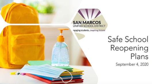 Title slide of SMUSD Reopening Plans Slide Deck