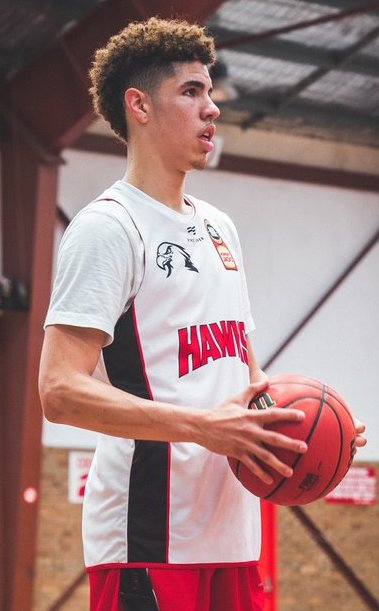 Lamelo Ball with the Illawarra Hawks in August 2019 by Zack Samberg is licensed under CC BY-SA 4.0.