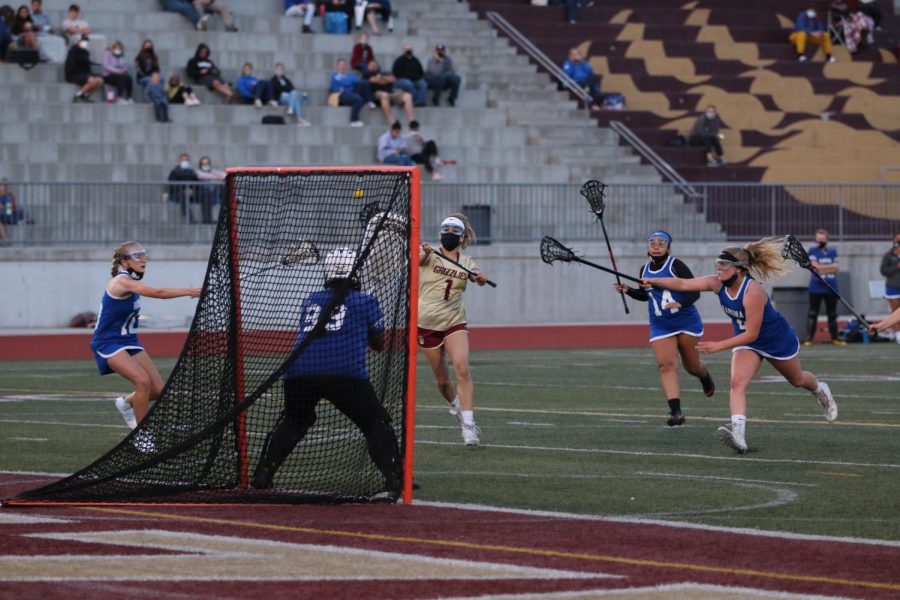 Junior Aliah Sharify goes for the goal int heir game against Ramona High School!