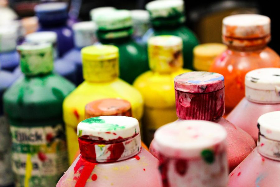 Art materials, such as these paints, can be bought in higher quantities thanks to the proposition.