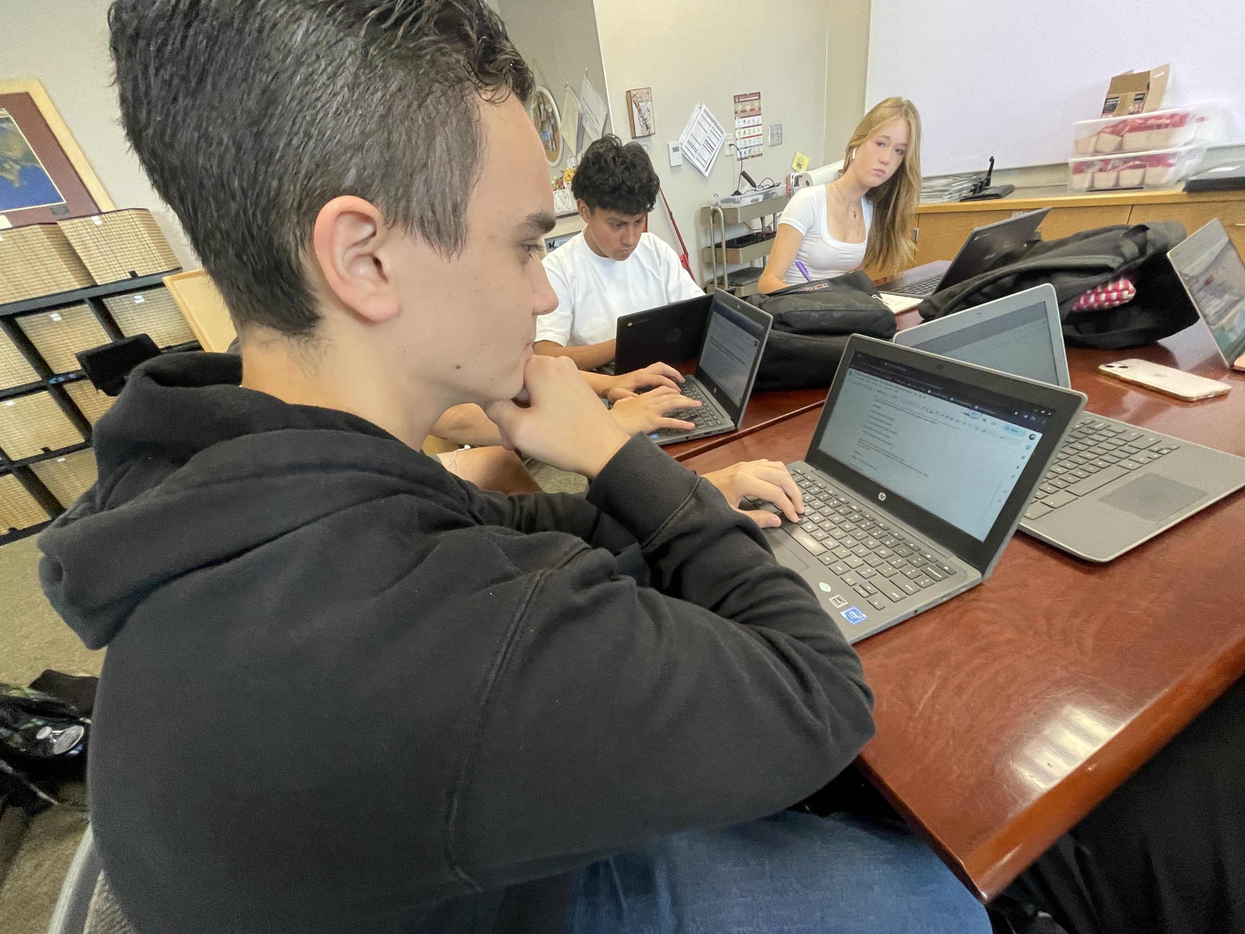 Cole Khayat is a dedicated AP student who often finds himself consumed with the workload. This year, he took AP Government and AP Literature. Khayat stated, "AP Government was harder but definitely more rewarding because I learned a lot of new studying tips."